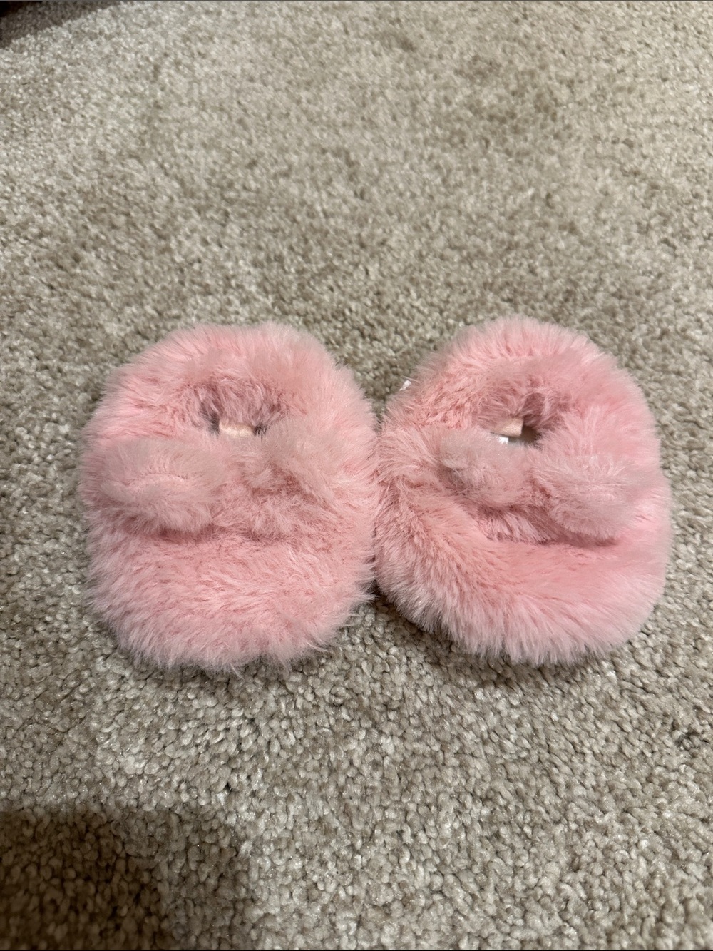 Plush Pink Fuzzy Baby Slippers - Soft Kids Accessories